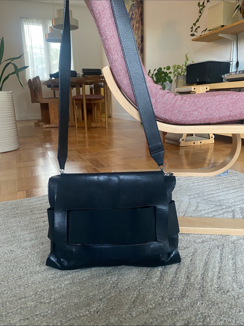 COS Black Leather Shoulder/Crossbody Bag